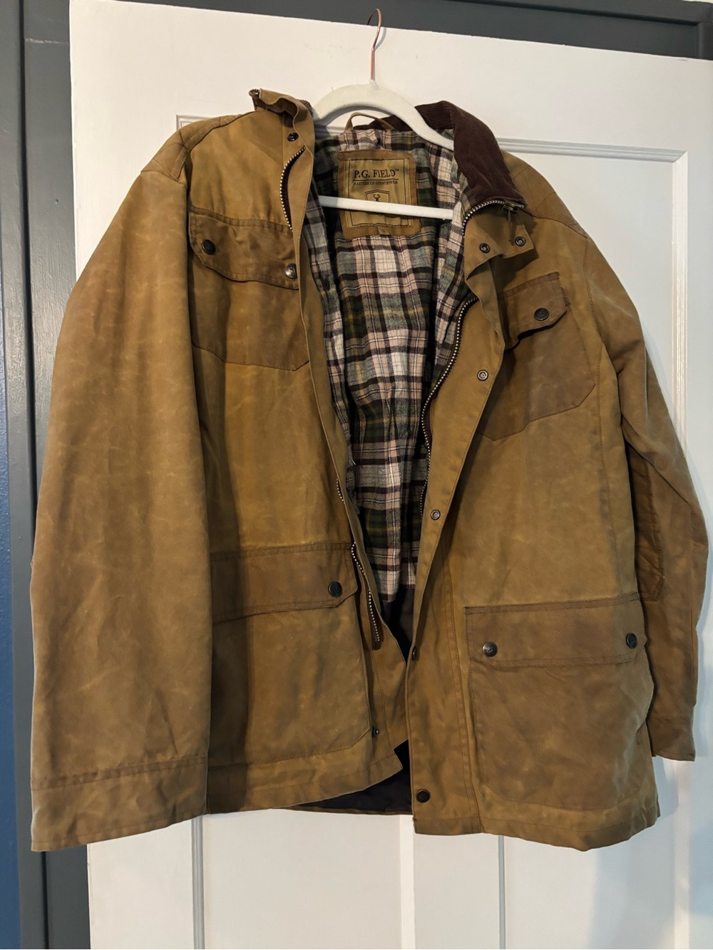 PG Fields Brown Men's Waxed Cotton Jacket